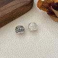 wholesale 3D hard silver S999 pure silver patterned bead spacer components for DIY handmade braided bracelets, necklaces, and ins-style accessories-0-8