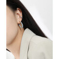 wholesale S925 Sterling Silver Solid Irregular Circle Resin Drip Earrings for Women, Original and Unique INS Style Minimalist-0-3