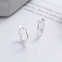 wholesale S925 Sterling Silver Japanese Korean Minimalist Ins Bamboo-Inspired Hoop Ear Clasp Commuting Earrings for Women-YHR369/approx. 3.4g 925 silver