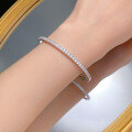 wholesale S925 Silver Plated with White Gold, Single Row Diamond Bracelet for Women, Fashionable and Minimalist Delicate Fine Chain-0-3