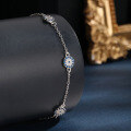 wholesale 925 Sterling Silver Evil Eye Bracelet Light Luxury High-End with Zircon Inlaid Chain Cross-Border Europe and America Summer Jewelry-0-2