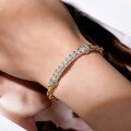 wholesale 18k Gold Plated Silver Cross-Tone Unisex T-Bracelet with Full-Cut Round 40mm Moissanite for US-EU Cross-Border-0-0