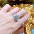 wholesale 925 Silver New Paired with Paraiba Green 6*9mm Teardrop Ice-Cut High-Carbon Diamonds Sweet Style by Zhuozhifan Jewelry-0-3