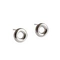 wholesale S925 Sterling Silver Geometric Circle Donut Earrings Women's Simple and Versatile Silver Jewelry-0-4