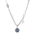 wholesale S925 Sterling Silver Retro AB Chain with Multicolor Zircon Necklace, European and American Sweet and Cool Style, Versatile Women's Necklace-0-4