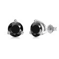 wholesale S925 Sterling Silver Advanced Minimalist Square and Round Black Zircon Earrings for Women, Fashionable and Elegant Accessories-0-6