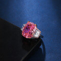 wholesale S925 Sterling Silver Factory Direct Snowflake Cut High Carbon Diamond Gemstone Pink Ring for Women, Cross-Border Live Streaming Hit Jewelry-0-1