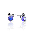 wholesale S925 Sterling Silver Zirconia Enamel Creative Bow Ear Studs, Korean Style Fashion Student Personality Earrings-0-4