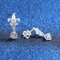 Sterling Silver Moissanite French Fringe Iris Vintage Earrings Wholesale-0-0