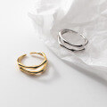 wholesale S925 Sterling Silver Double Ring Hollow-Out Minimalist Two-Layer Bamboo Joint Tail Ring Fashionable Openable Knuckle Ring J9501-0-1