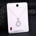 S925 Sterling Silver High-Ice White Chalcedony Maitreya Buddha Pendant Necklace-0-5