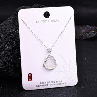 S925 Sterling Silver High-Ice White Chalcedony Maitreya Buddha Pendant Necklace-925 Sterling Silver + White Chalcedony YD1-0091Q> 925 Silver