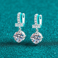 S925 Sterling Silver Moissanite Stud Earrings, Simple and Versatile-8mm zircon  925 silver