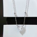 wholesale S925 Sterling Silver Ice-Cut Flower Necklace for Women, Heart-Shaped Minimalist High-End HW Style Pendant Direct from Manufacturer Wholesale-0-0
