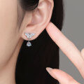 S925 Sterling Silver Moissanite Mini Pearl Butterfly Earrings, Luxury Wholesale-0-2