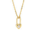 wholesale 9K Gold Japanese Minimalist Versatile Heart Lock 6A Moissanite Necklace, Yili Jewelry Spring New Collection-0-4