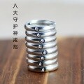 wholesale 925 Sterling Silver Zodiac Guardian Buddha Symbol Ring Adjustable Unisex Open Finger Ring for Index Finger-0-0