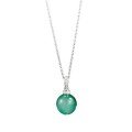 wholesale S925 Sterling Silver 12mm African Emerald Round Bead Necklace, Intellectual and Elegant New Chinese-style Pendant-0-4