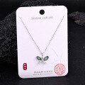 Metal Alloy Crystal Butterfly Necklace and Earring Set-0-17
