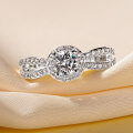 Metal, 05ct Moissanite-Simulant, Split Shank Ring, Luxury Proposal Wedding-0-2