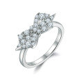 wholesale 925 Sterling Silver Zircon Bow Ring European and American Big Brand Fashion Pure Silver Women's Wedding Ring-0-0