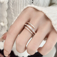 wholesale S925 Sterling Silver Twisted Thread Ring for Women, Small Niche Luxury Index Finger Ring, Direct from Manufacturer-YQJJ109: Approximately 4.7g  Adjustable opening