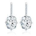 wholesale 925 Silver Gold-Plated Metal, Cross-Border Foreign Trade Hot-Selling Fashionable and Elegant 7*9mm Cushion-Cut Full Moissanite Stud Earrings for Women-0-4