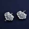 wholesale Pure silver ethnic antique-style auspicious cloud Ruyi lock pendant handcrafted DIY keychain ornament car hanging accessory-0-0