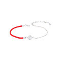 wholesale 925 Sterling Silver Moissanite Single Diamond Bracelet for Women, Red Rope for Birth Year, Luxury Minimalist Couple's Rope Gift-0-4