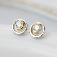 wholesale S925 Sterling Silver Japanese Korean Minimalist Style Moissanite Stud Earrings Geometric Commuter Earrings Versatile Earrings for Women Wholesale-Moissanite 4.0 Stud Earrings 925 Silver