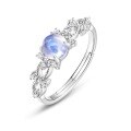 wholesale S925 sterling silver fashionable and elegant rainbow moonstone ring, versatile and niche, adjustable finger jewelry for women, wholesale-0-4