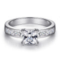 wholesale 925 Sterling Silver Cross-border E-commerce Zirconia Simulated Diamond Ring Women's Fashion Proposal Set Wholesale-0-1