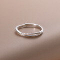 wholesale 999 Silver Nalan Small Design Minimalist Circle Light Luxury New High-End Fashion Matte Crossover Ring R02317-0-4