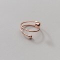 wholesale S925 Sterling Silver Ring Women's Korean Style Small Fresh Light Bead Simple Geometric Lines Cool Trendy Jewelry J8291-0-3