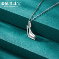 wholesale S925 Sterling Silver European and American Trendy Fashion Collarbone Necklace Jewelry with Light Luxury Diamond Zircon High Heel Pendant for Women-0-5
