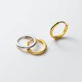 wholesale 925 Sterling Silver Minimalist Smooth Hoop Earrings Unisex Cool Style M04015-0-2
