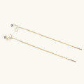 wholesale 925 Sterling Silver Korean Style Moissanite Five-Pointed Star Ear Thread Drop Long Chain Fringe Earrings for Women-0-2
