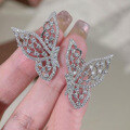wholesale 925 Sterling Silver Hollow Butterfly Earrings for Women, Minimalist and Stylish, New Design by Zhuozhifan Jewelry, Cross-Border Drop Shipping-0-3
