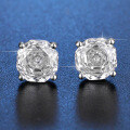 Silver 925 Rose-Cut Flash Diamond Stud Earrings, Wholesale-0-0