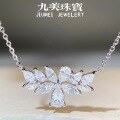 wholesale S925 Sterling Silver Wheat Spike Necklace for Women with 5A Zirconia High-Carbon Diamond Teardrop Pendant Marquise Choker-0-0