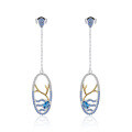 wholesale S925 Sterling Silver Designer High-End Long Earrings Shan Hai Jing Series with Natural Topaz and Sapphire Ear Studs-0-6