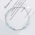 wholesale S925 Silver Exquisite Korean Style Minimalist Niche Design High-end Sense Aquamarine Crystal Crushed Silver Bracelet S8003-0-3