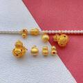 wholesale Gold-Plated S925 Ancient Silver Eight-Treasure Gourd Wire Drawing Bead Pendant Spacer Bead Integrated Connector for DIY-0-0