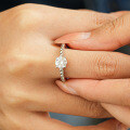 925 Sterling Silver Moissanite Classic 1-Carat Four-Prong Asymmetric Ring for Cross-Border Live Streaming-0-2