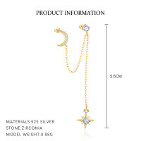 wholesale S925 Sterling Silver-E4719-Gold/Pair 925 Silver