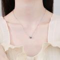 S925 Silver 03CT 05CT Moissanite Four-Prong Delicate Women's Necklace-0-2