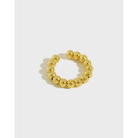 wholesale S925 Sterling Silver Korean-style Earrings, INS Minimalist Niche Geometric Beaded Pearl Strand, Ear Clips for Non-Pierced Ears-Platinum [single] 925 silver