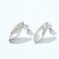 wholesale Sterling Silver Geometric White Shell Stud Earrings for Women,-0-4