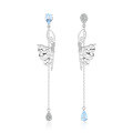 wholesale 925 Sterling Silver Plated 18k Gold Paris Dancer Natural Gemstone Earrings European and American Fashion Long Colored Gem Earrings-0-1