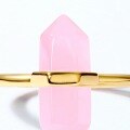 wholesale S925 silver gold-plated new diamond crystal column pink synthetic quartz ring for women, simple and fashionable-0-3